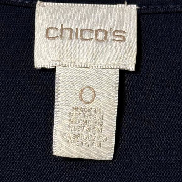 Chico's Open Front Cardigan Jacket Blue 3/4 Sleeve Layering Size Small - Picture 6 of 11